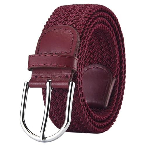 Women's Braided Adjustable Belts Buckle Braid Canvas Casual Medium Holeless D Ring Braided Belt