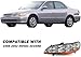 SOCKIR Headlight Assembly Pair Compatible with 1998-2002 Honda Accord Halogen Headlamp Replacement Driver and Passenger Side (Chrome Housing with Amber Reflector)