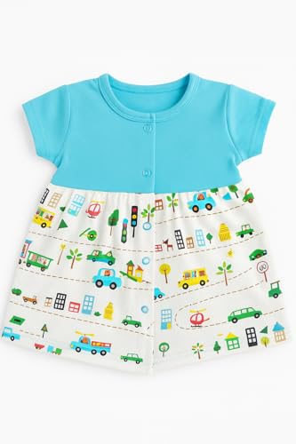 Image of Baby Girl Cotton Frock Dress Half Sleeves Knee Length fit and Flare Frock jhabla Regular fit top