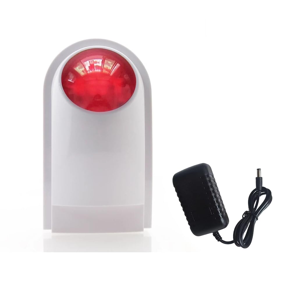 Aixi-Shs White Outdoor Strobe Siren For Home Alarm System 433Mhz Compatible With Pn-103, Pg101-Pg106 Gsm Wifi Alarm System