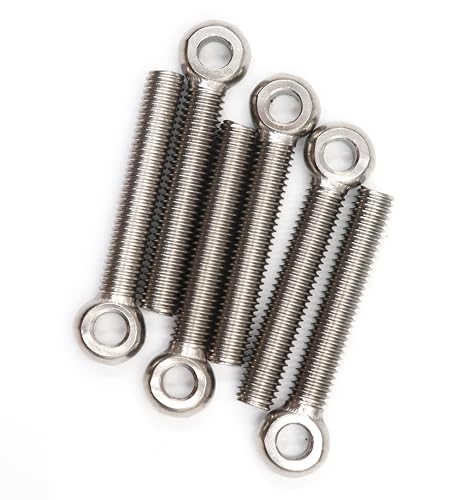 Image of 6pcs 304 Stainless Steel M8 x 60mm Machinery Shoulder Swing Lifting Eye Bolt