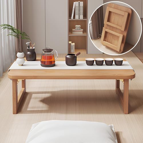 Table basse pliante en bambou naturel de style japonais, finition soignée