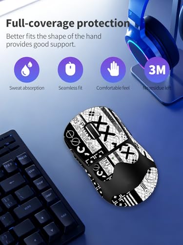 for Logitech G PRO X Superlight 2 DEX Mouse Sticker Blanco Negro miniatura 2