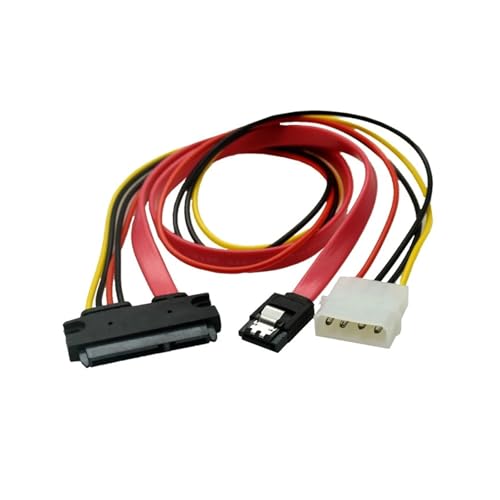 Cable SATA 22pin 7+15pin a SATA 7pin con IDE 4pin 0.5 m miniatura 3