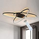 j.sunun modern led camera da letto plafoniera ovale lampada da soffitto soggiorno camera plafoniere dimmerabile 3000-6500k con telecomando tavolo da pranzo cucina luce pranzo lampadari 95cm 68w