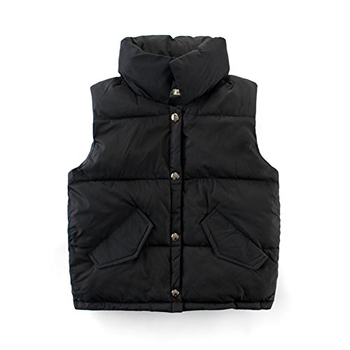 Motteecity Fashion Boys Warmer Keeper Solid Color Vest Black 8T