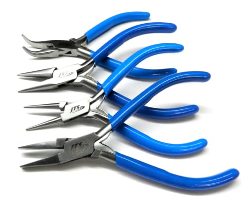 Jewelry Making Pliers Set of 4 Beading Wire Wrapping Hobby Jewelers Plier Kit By JTS