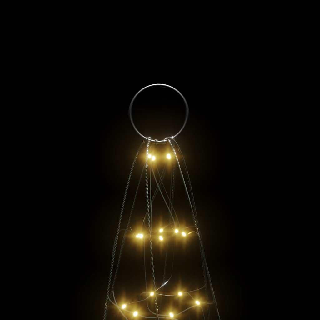 LED-Weihnachtsbaum für Fahnenmast, 200 LEDs Warmweiß, 180 cm Höhe, 8 Lichteffekte, IP44 Outdoor Weihnachtsbeleuchtung für Garten und Terrasse