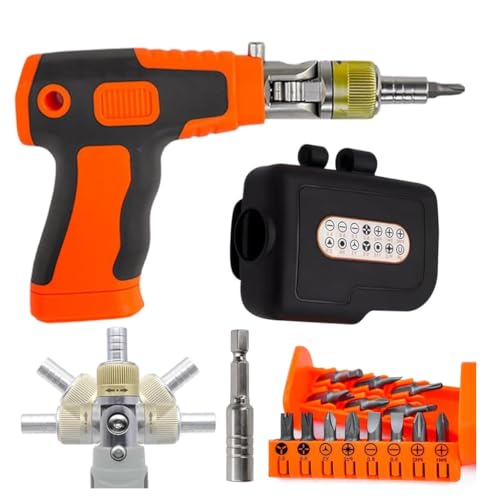 Juego de destornilladores 14 en 1, destornillador eléctrico con puntas magnéticas con 14 puntas, juego completo de destornilladores manuales multifunción para profesionales, reparaciones del hogar(Red