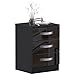 Price comparison product image Vida Designs High Gloss Chest Of Drawers Black, 3 Drawer With Metal Handles and Runners, Unique Anti-Bowing Drawer Support, Bedroom Furniture