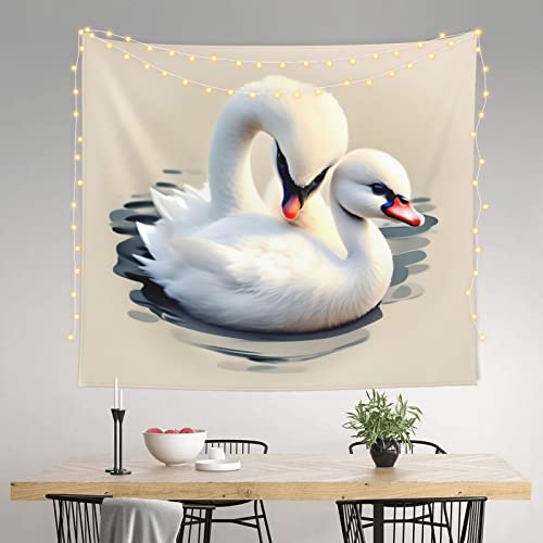 Vacsax Tapestry Cute Little Swan Art Print Mural For Bedroom Living Room Dorm Home Decoration 60X51 Inches #TOP2