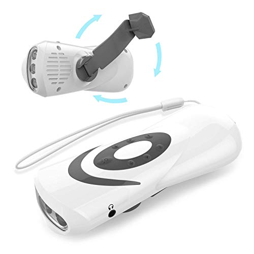 ThorFire Radio Am/FM Portátil de Manivela al Aire Libre, Linterna LED de Emergencia Multifuncional con USB Carga, Banco de Energía del Teléfono USB de Emergencia para Acampar, Viajar.