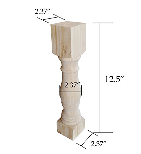 Btibpse 12.5" Traditional Bench Legs Unfinished Coffee Table Legs, Tv Bench Leg, Set Of 4 #TOP1