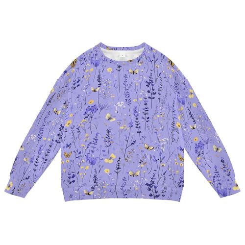 JUNZAN Cute Lavender Purple Kids Girls Hoodie Sweatshirt Fleece Boys Sweat Shirt Athletic 4T