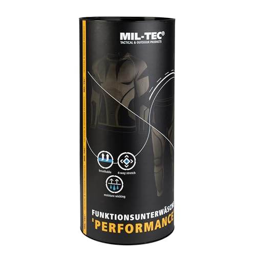 Mil-Tec Ropa Interior Funcional Performance negro para evitar el sudor frío y rozaduras 3
