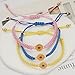 Dreuyet Boho Sunflower Bracelets for Women Fashion Daisy Friendship Bracelets Charm Handmade Adjustable Braided Rope Flower Bracelets Summer Beach Jewelry (purle blue)
