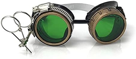 UMBRELLALABORATORY Steampunk Victorian Style Goggles with Compass Design, Colored Lenses & Ocular Loupe - Image 7