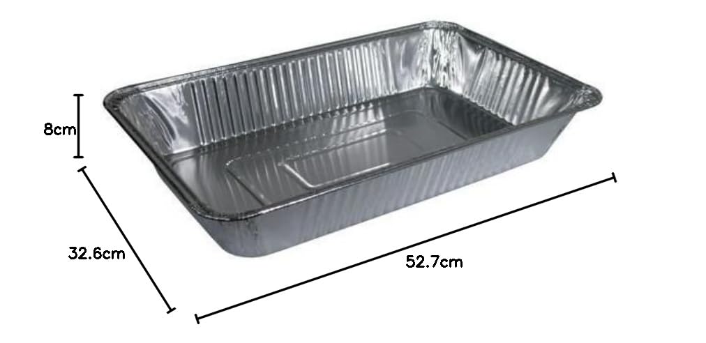 15 GASTRONORM-contenitore, in alluminio quadrato 8,5 l 52,7 cm x 32,6 cm x 8 cm 1/1