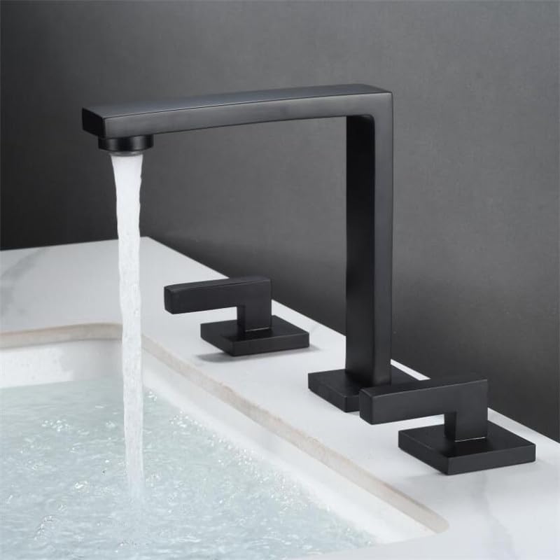 Robinet de salle de bain noir mitigeur 3 trous pour évier