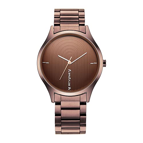 Fastrack Style Up Quartz Analog Brown Dial and Brown Stainless Steel Strap Watch for Guys - NT3184QM02