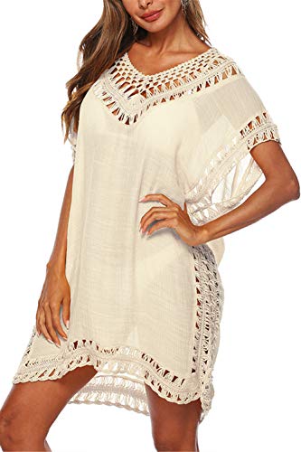 Image of Adisputent Womens Swimsuits Cover Ups Crochet Chiffon Beach Cover Bathing Suit Bikini Wear Coverups Dress