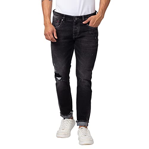 Image of Spykar Men's Kano Slim Fit Mid-Rise Jeans (Ankle Length)