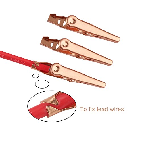 Image of DROK 10pcs Insulated Mini Alligator Clips Electrical Large - 1.77 inch /45mm 10A Pure Copper Alligator Clips for Multimeter