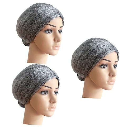 Perruque de Dame avec Chignon Healvian Lot de 3 Postiches pour Déguisement Adulte