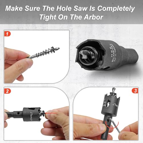 Image of 3 /4 Inch Hole Saw with 9.1mm Triangle Shank Arbor, JTemgle Bi-Metal Hole Saw Heavy Duty Hole Cutting Tool for Cornhole Boards, Recessed Lights, Wood, Plastic, Drywall & Soft Metal