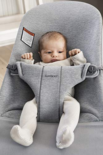 Image of BabyBjorn Bouncer Bliss, Light Gray, 3D Jersey | 2-in-1 Adjustable Baby Bouncer Seat and Toddler Chair, Newborn to Toddler (8-29 lbs), 4 Positions, Lightweight & Portable
