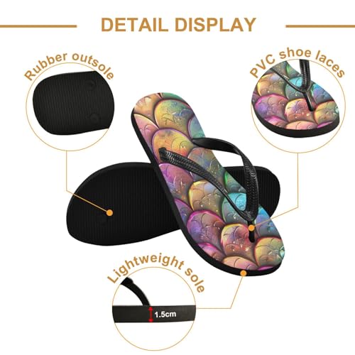 Women Beach Summer Casual Flip Flop Color Mermaid ScaleQuick Dry Sandals Slipper for Men 214B32152