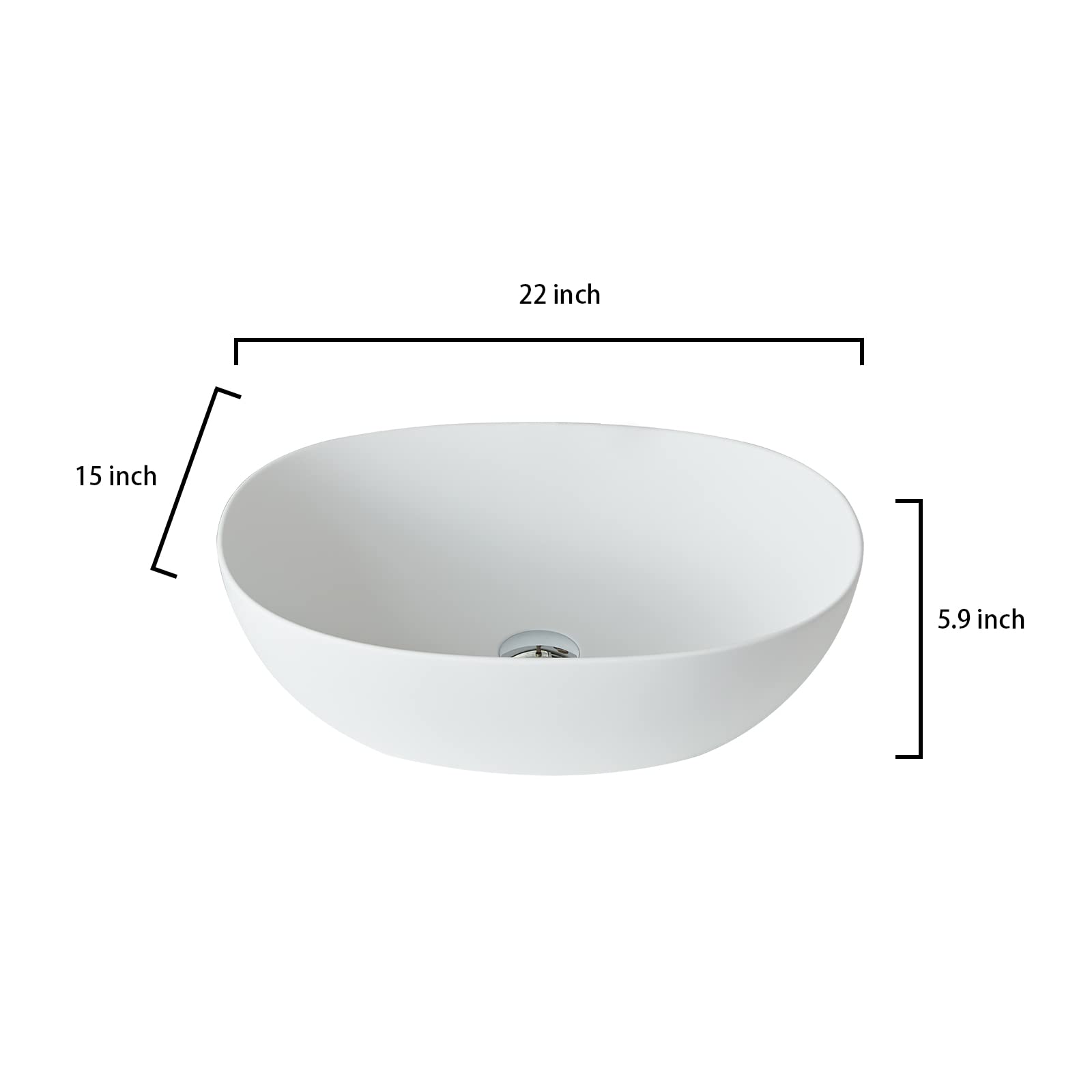 Bathroom Sink Transparent Stone Resin 17.7'' Round Bathroom Vessel Sink 17.7 D X 17.7 W X 5.5 H