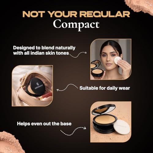 Image of Coloressence Starlet HD Matte Compact Powder, Beige, 10gm with FREE Applicator Puff | For All Skin Types | Long Lasting | Lightweight | Waterproof | Sweatproof