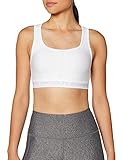 Under Armour Women's Crossback Mid Bra , White (100)/Halo Gray , Medium