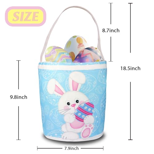 Image of 2 Pcs Easter Egg Baskets for Kids, Easter Eggs Hunt Basket for Kids Empty, Pink Bunny Basket Egg Gifts Bags with Fun Easter Accessories for Girls Boys Party Favors