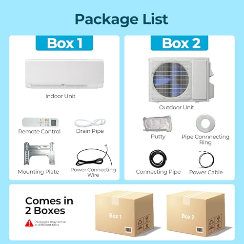 Image of 24000 BTU Mini Split AC with Heating System,19 SEER2 Ductless Inverter Air Conditioner Cools Up to 1500sq.ft,208-230V, 24H Timer,Easy Installation Kit