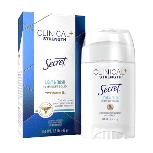 Secret Clinical Strength Anti-Perspirant Deodorant Soft Solid, Light & Fresh Scent 1.60 oz (Pack of 3)