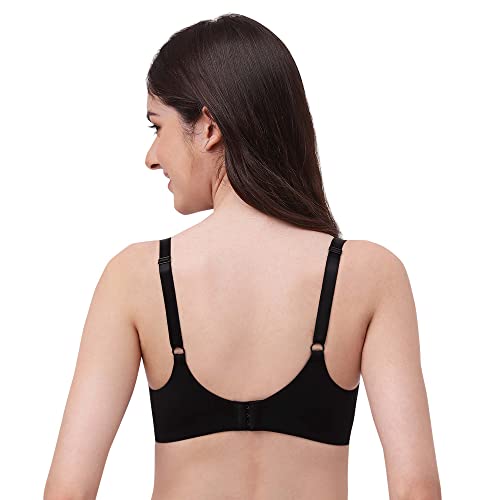 Image of SOIE Women's Full Coverage Padded Non-Wired Seamless T-Shirt Bra | Ultra Soft Nylon Spandex with Adjustable Straps, Side Support & Smooth Invisible Finish