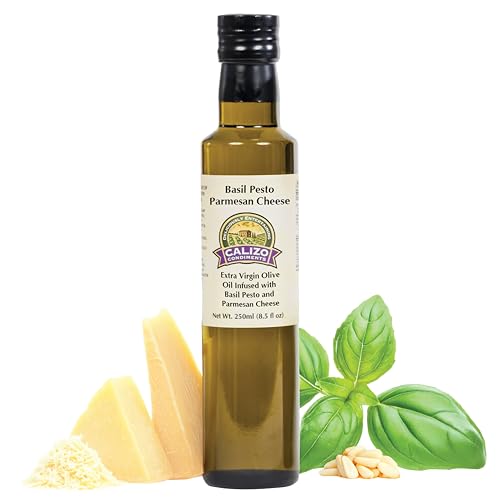 Calizo Condiments Extra Virgin Olive Oil Infused with Parmesan Cheese, Basil & Pesto –...