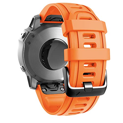 Eieuuk Compatible With Fenix 7S/6S/5S Bands Easy-Fit Soft Silicone Watch Bands Replacement For Fenix 7S/6S/Fenix 6S Pro/Fenix 5S/5S Plus/D2 Delta S Smartwatch,Orange&Green&Sky Blue #TOP3