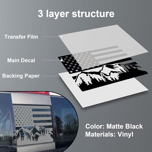 Image of Zhizhong Rear Middle Window American Flag Decals Fits Tacoma 2005-2015