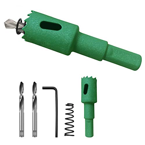 Scie cloche 20mm M42 bimétallique avec adaptateur de foret de centrage hexagonal de rechange et clé hexagonale M2.5, pour tôle de bois plastique inoxydable Cover