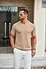 COOFANDY Men's T-Shirts Short Sleeve Knitted T Shirt Men Crew Neck Casual Tops Khaki 3XL #1