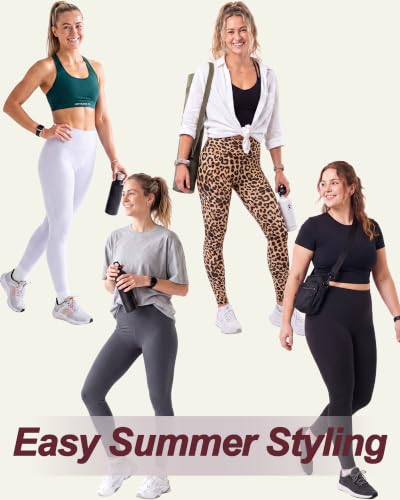 Image of TNNZEET High Waisted Leggings for Women - No See Through Tummy Control Cycling Workout Yoga Pants with Pockets Reg & Plus