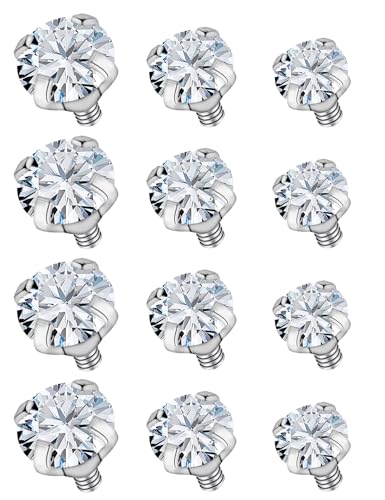 Lcolyoli 16G Replacement Balls for Tragus Labret Medusa Piercing Jewelry Internally Threaded Stainless Steel Conch Piercing Jewelry Monroe Lip Rings Different Size Cartilage Nail Helix Earring Stud
