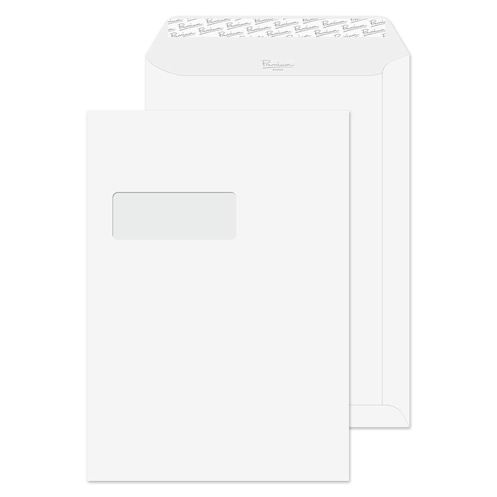 Blake Business - Ice White Wove Window Envelopes C4 (324 x 229mm) - Pack of 250 - Premium 120GSM - FSC Certified - White Envelopes Window - Office Supplies - Laser & Printer Compatible (31892)