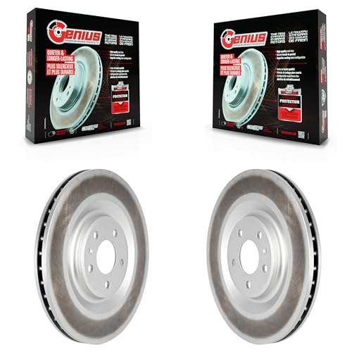 Genius Rear Coated Disc Brake Rotors Pair Replacement For Audi Q7 Q8 e-tron Quattro SQ8 Sportback SQ7 A8 S S6 S8 S7 KG-101731 by Genius - Used condition - CA$108.05