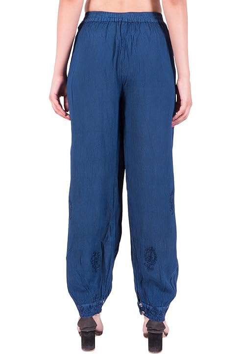 LUJOSO Harem Pants for Women | Stylish Afghani Salwar | Women's Rayon Fabric Pants Loose Fit for Yoga & Dancing | Waist Size 22 to 42 Inches, Free Size 3