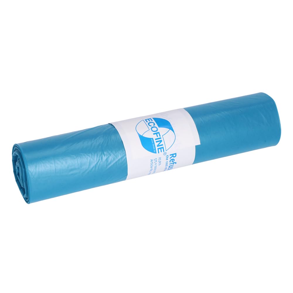 Sacchi per Rifiuti ecofine – 120L | 25 My | 700 X 1100 mm | Giallo | 25 pezzi/Rotolo, Sacchetti di immondizia, sacchi, Sacchetti di immondizia, Sacco Sacchetto per rifiuti