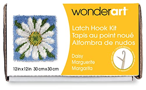 Image of Wonderart Daisy Latch Hook Kit, 12 inch X 12 inch